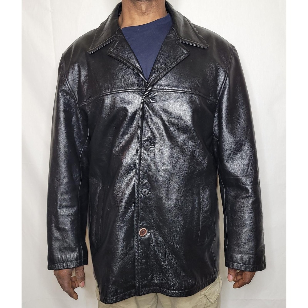 Vintage 90s Jim & Mary Lou Black Leather Coat/Jacket ~ 3M Thinsulate Insulated